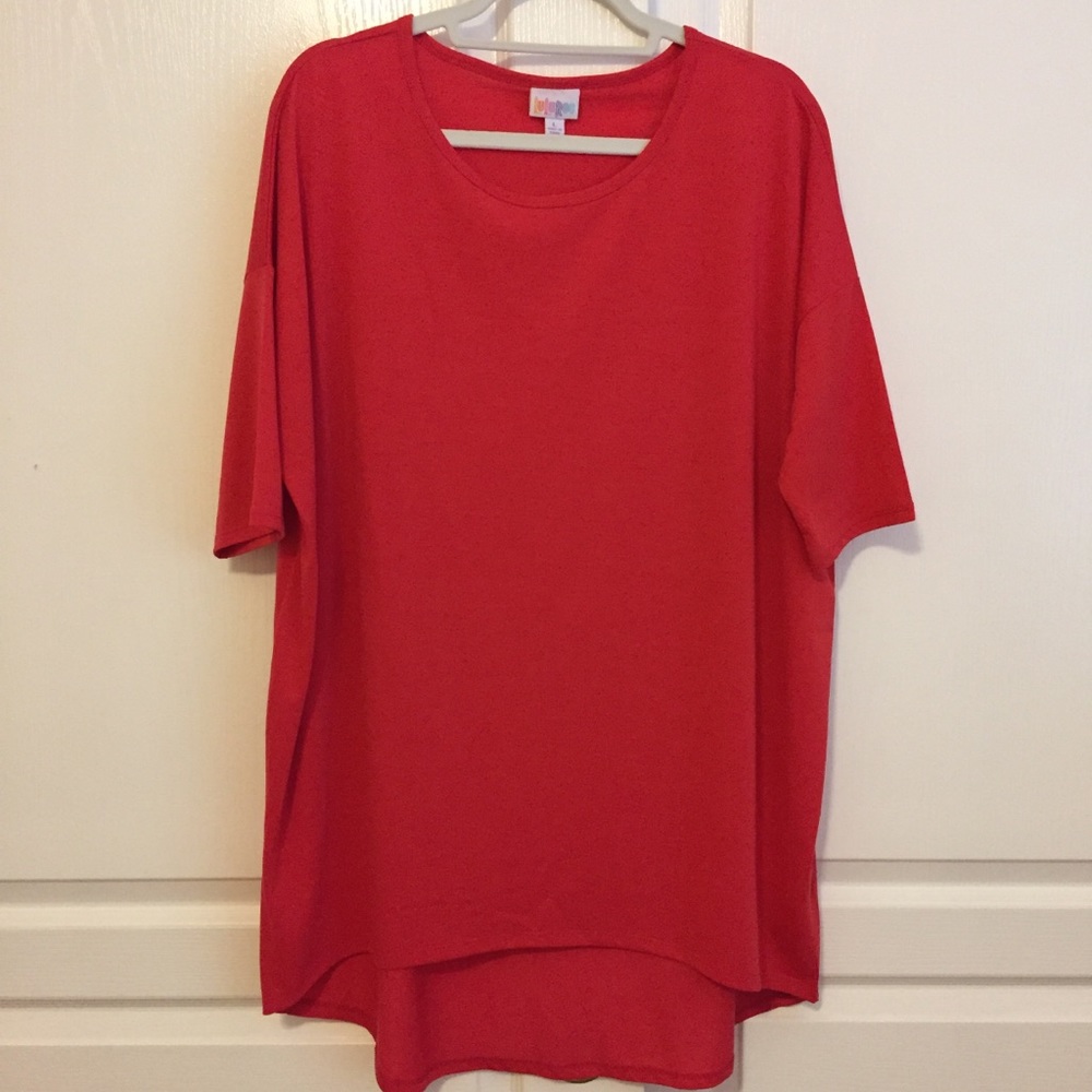 EUC Lularoe Large Irma tunic top red-orange coral